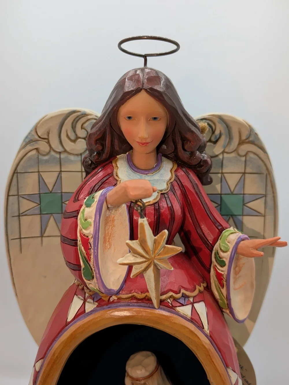 Jim Shore Red Angel Nativity Figurine with Gold Star